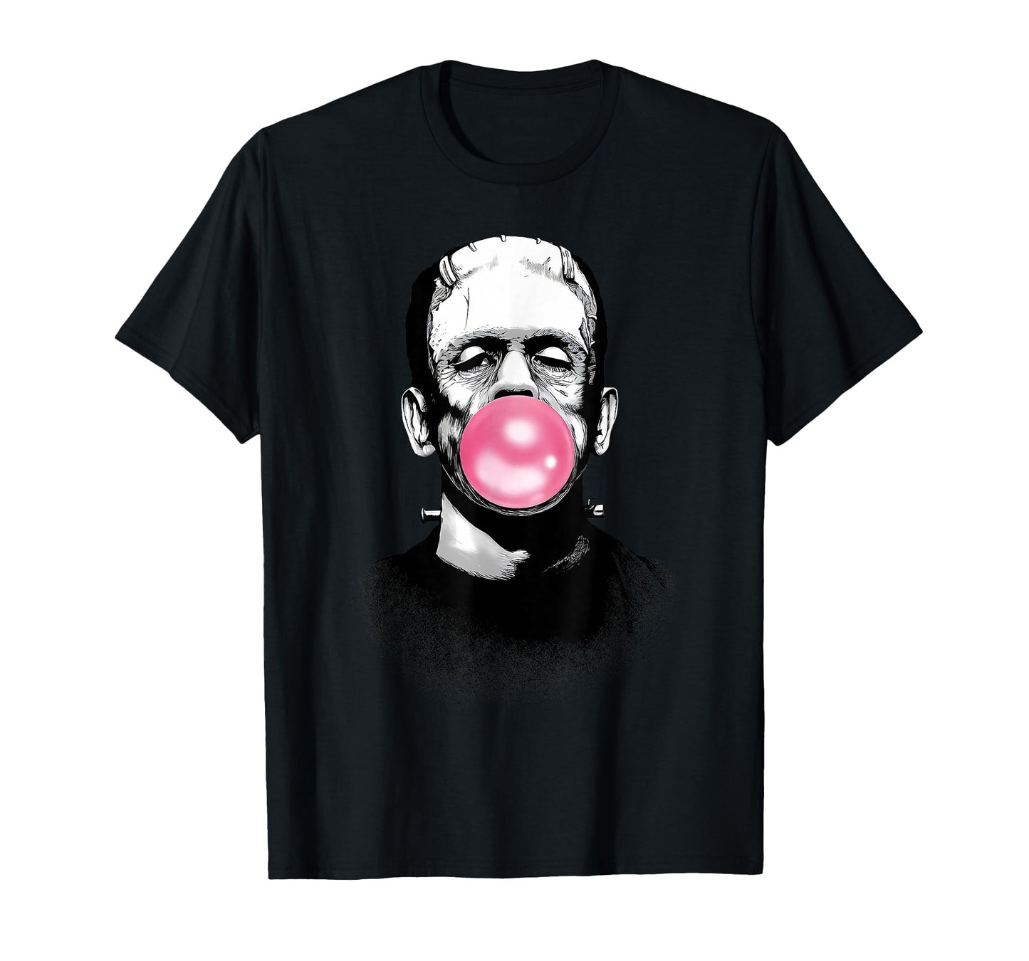 Funny Frankenstein Monster Blowing a Bubble Gum Halloween T-Shirt