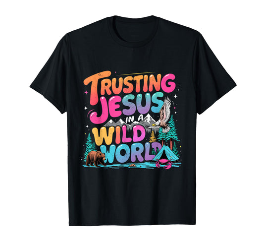 Trusting Jesus in a Wild World VBS 2025 Camping Theme T-Shirt