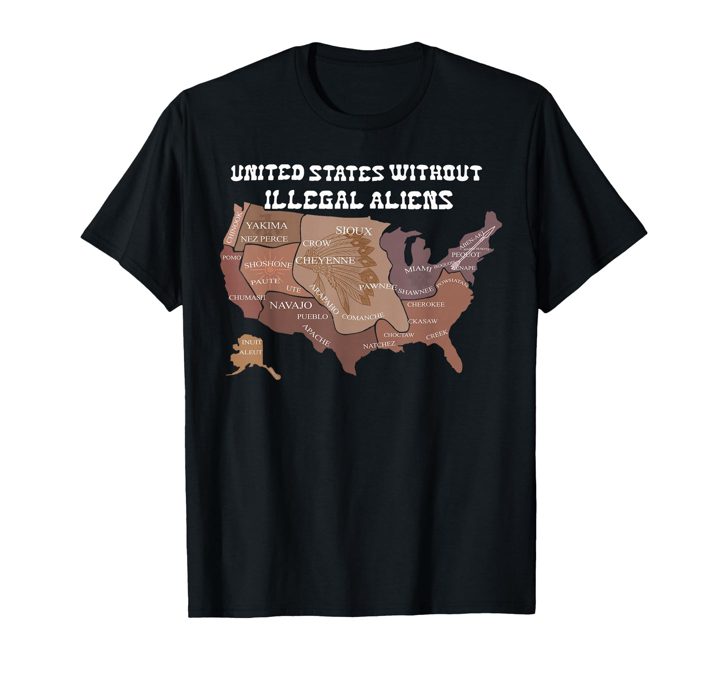United States Without Illegal Aliens USA Map Funny Quotes T-Shirt