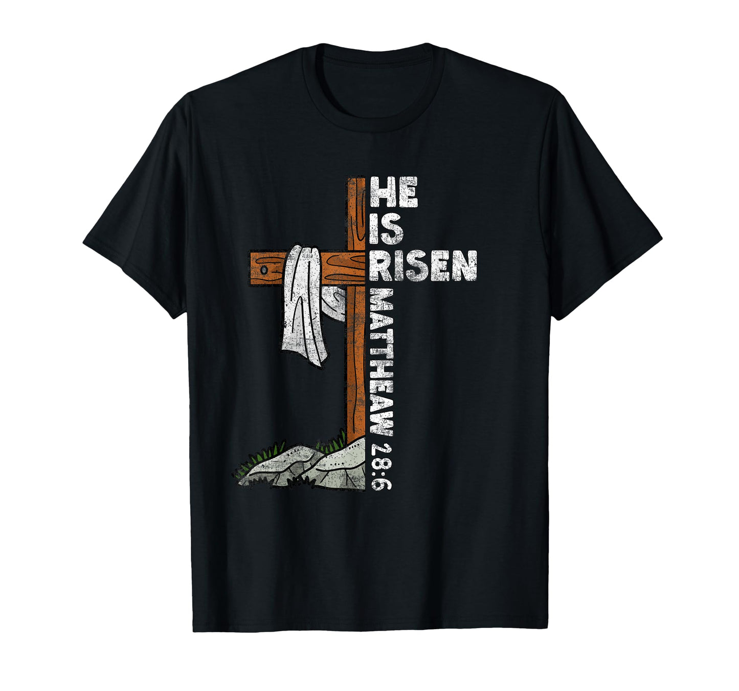 Easter Cross He Is Risen Jesus Christian Men Women Kid Youth T-Shirt