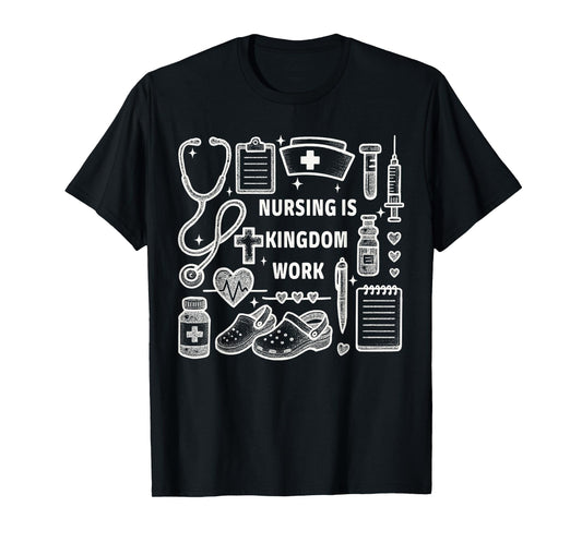 Christian Nurse, Nursing is Kingdom Work, Vintage T-Shirt