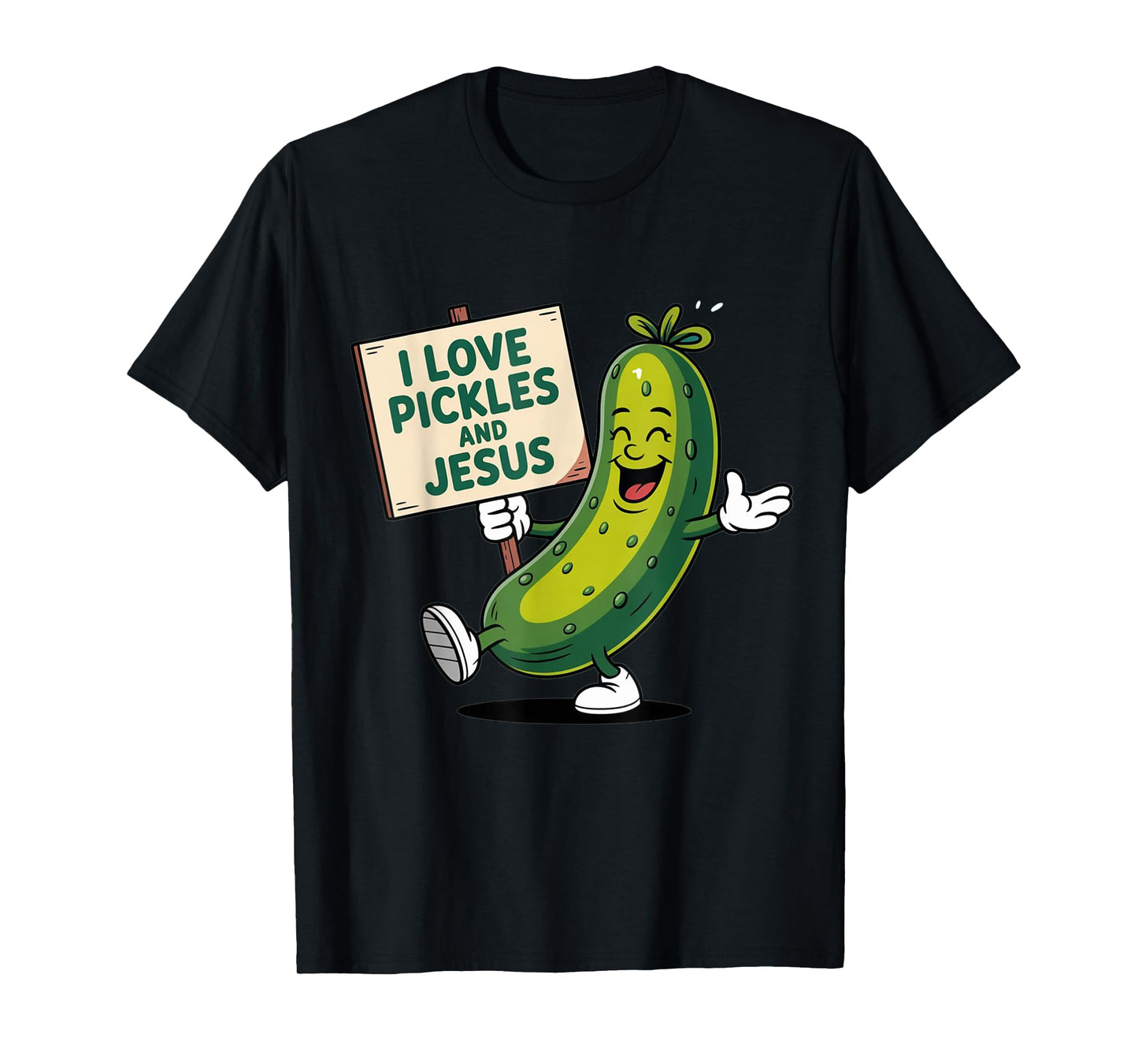 I Love Pickles And Jesus Funny Religion Cucumber Lover Shirt T-Shirt