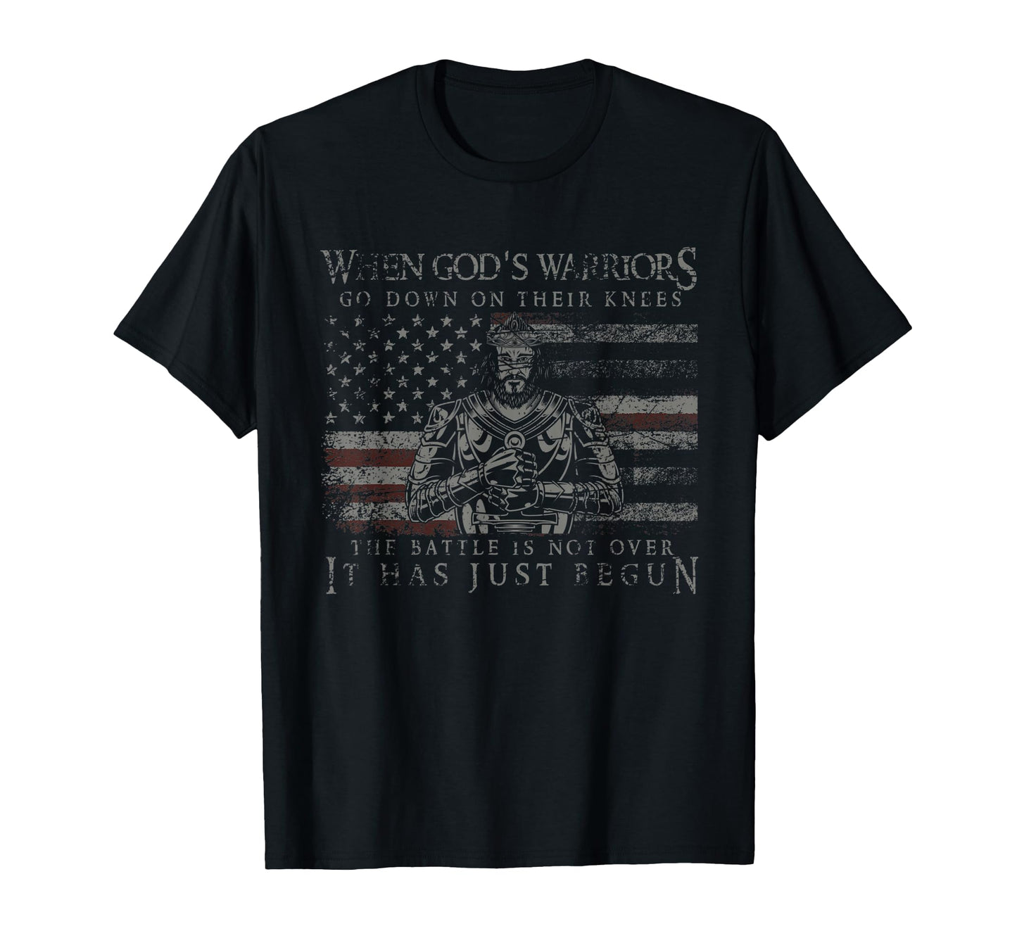 The Battle Is Not Over It Had Just Begun USA Flag Prayer Women Men T-Shirt