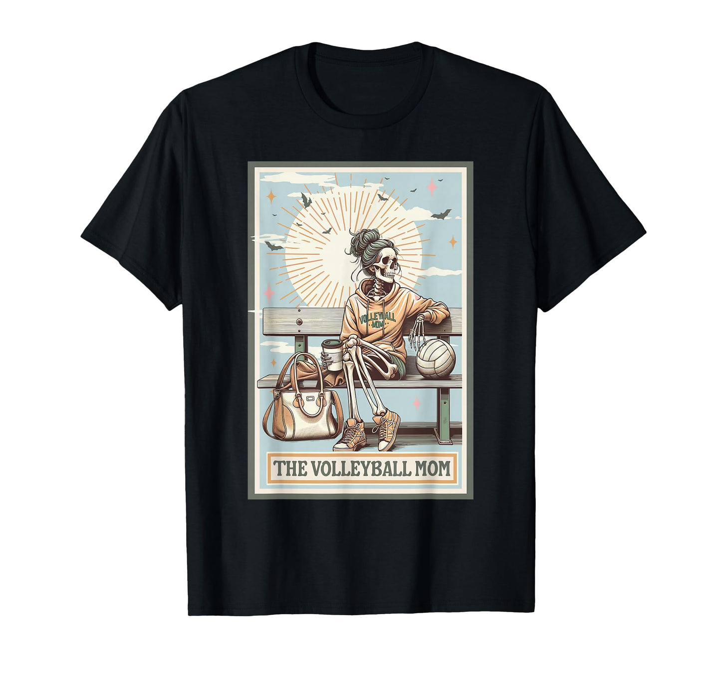 The Volleyball Mom Skeleton Tarot Card Game Day Mother's Day T-Shirt