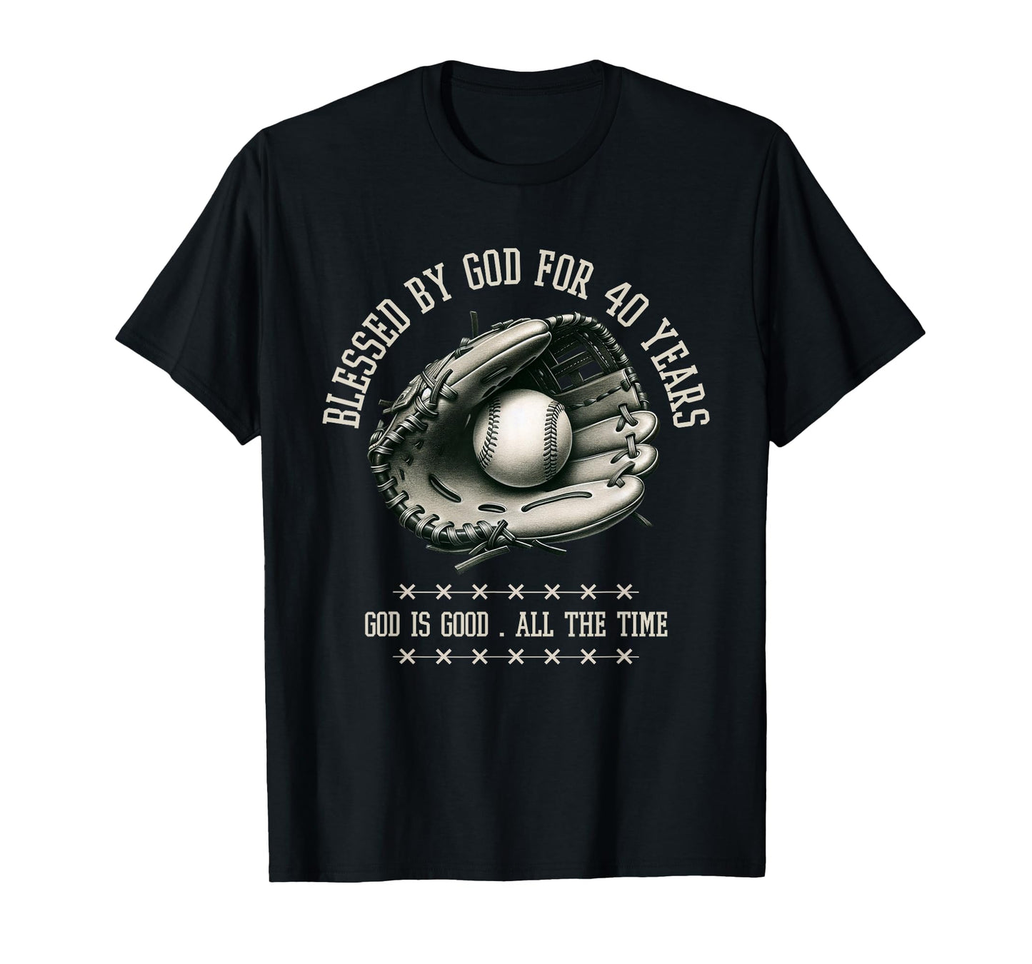 Blessed by God for 40 Years Old Baseball 40th Birthday Gifts T-Shirt