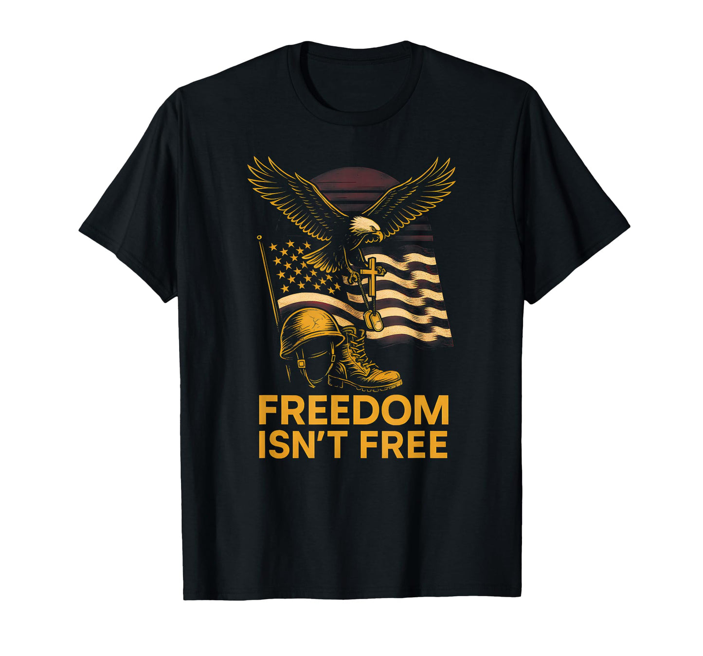 Patriotic Faith Freedom Isnt Free Vintage Mens Christian T-Shirt