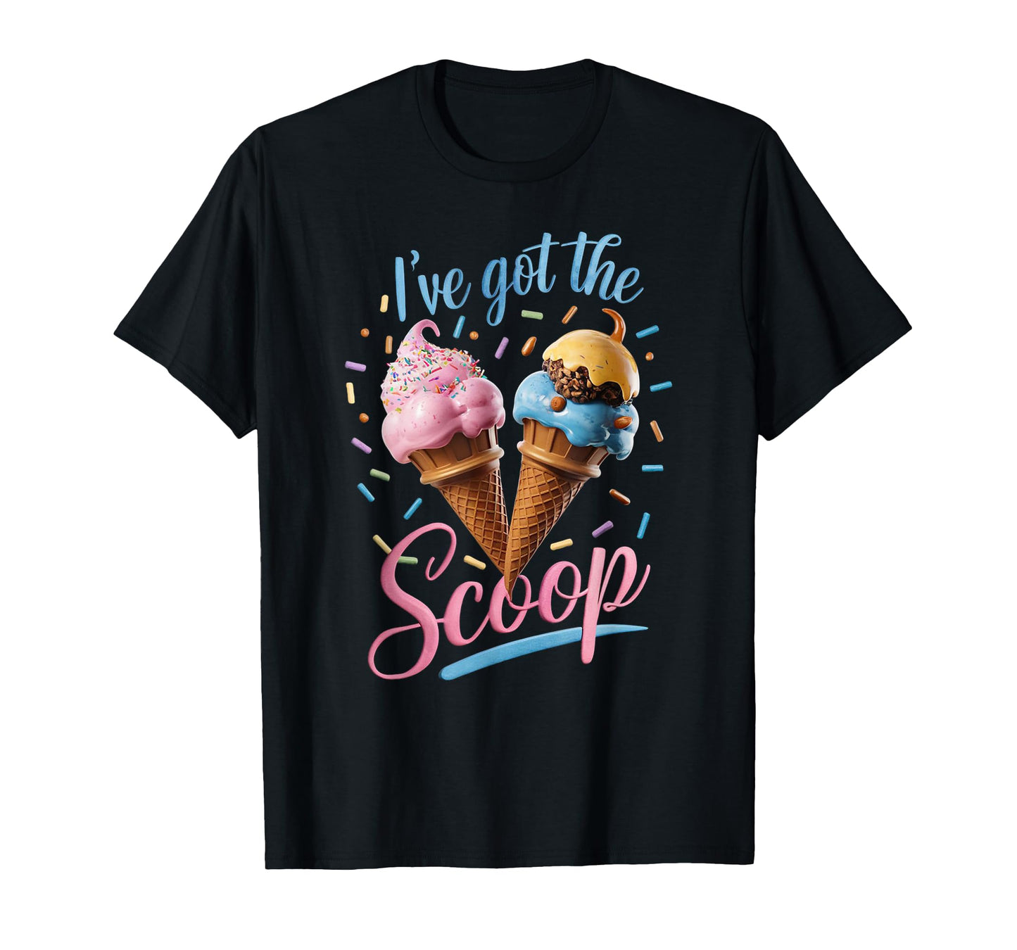 I've Got the Scoop Ice Cream Baby Shower Gender Reveal Party T-Shirt
