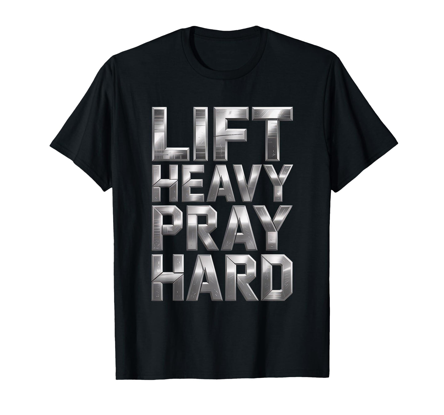 Lift Heavy Pray Hard Tshirt Gym Christian Gift Jesus Faith T-Shirt