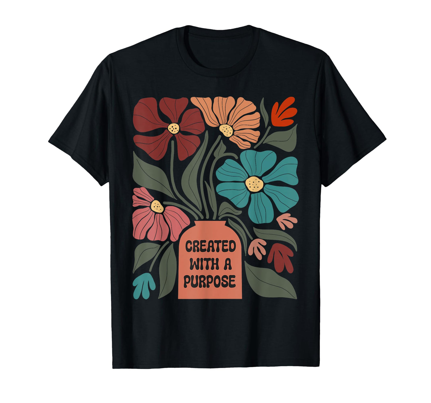 Inspirational Boho Created With A Purpose Positive Message T-Shirt