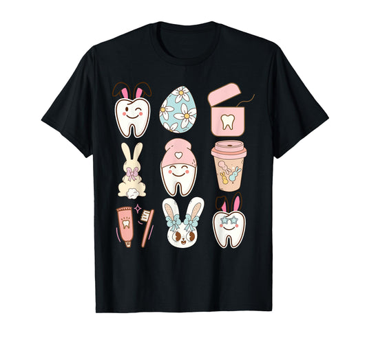 Easter Dental Assistant Tooth Bunny Dentist T-Shirt