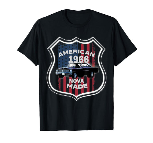 1966 66 Chevys Nova 2 Classic Car Old School Muscle Car T-Shirt