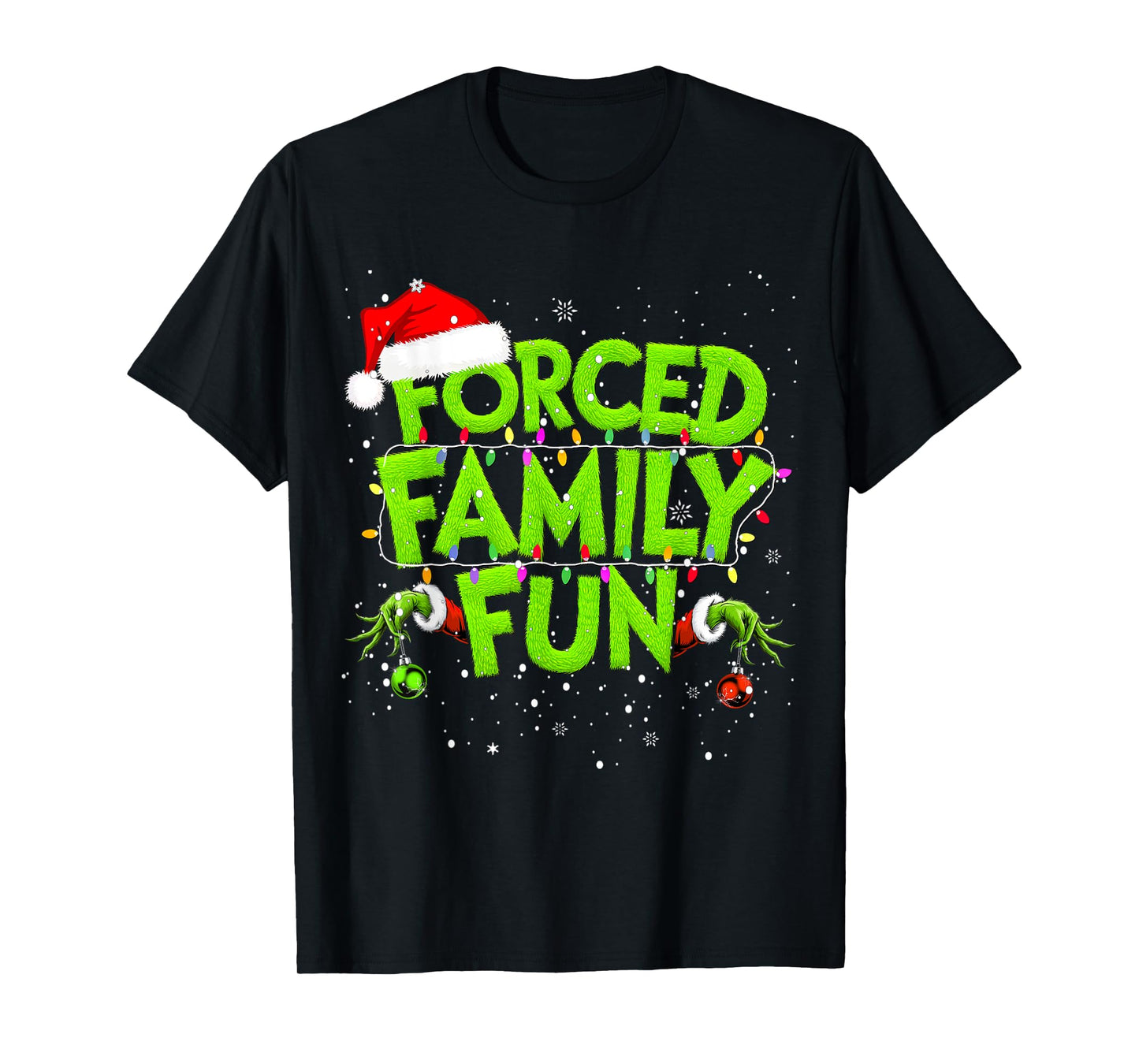 Forced Family Fun Christmas Shirts Matching Family Pajama T-Shirt