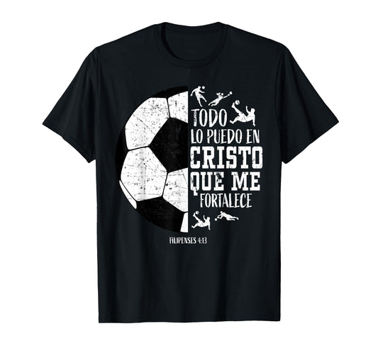Español Spanish Christian Soccer Fútbol Filipenses 4:13 Men T-Shirt