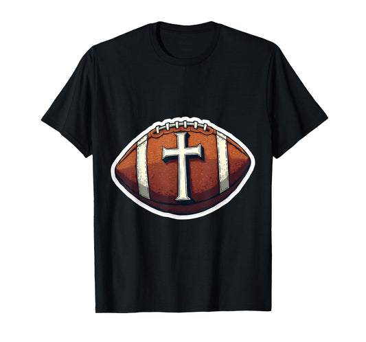 Christian Football Player Coach Fan Cross Jesus Christ God T-Shirt