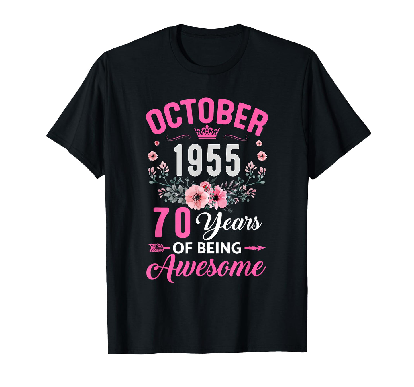 Awesome Since 1955 70 Years Old October 70Th Birthday Women T-Shirt