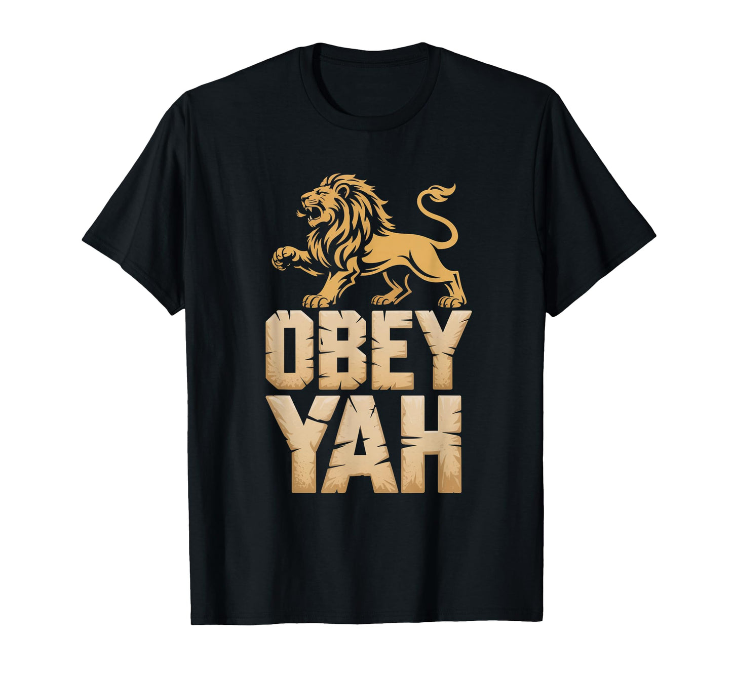 Obey YAH Bold Hebrew Lion Statement T-Shirt