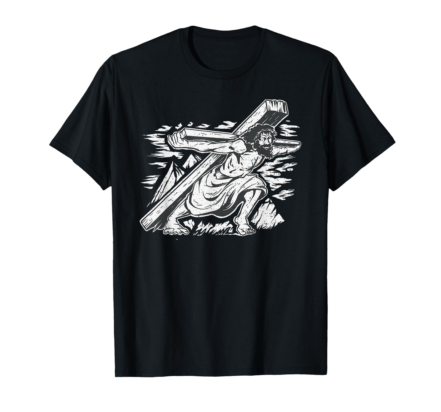 Jesus Christ Carrying the Cross - Christian Illustration T-Shirt