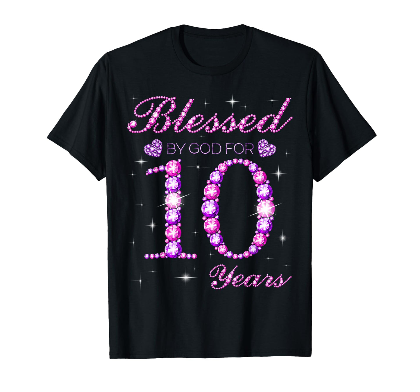 Blessed by God for 10 Years Old 10th Birthday Party T-Shirt