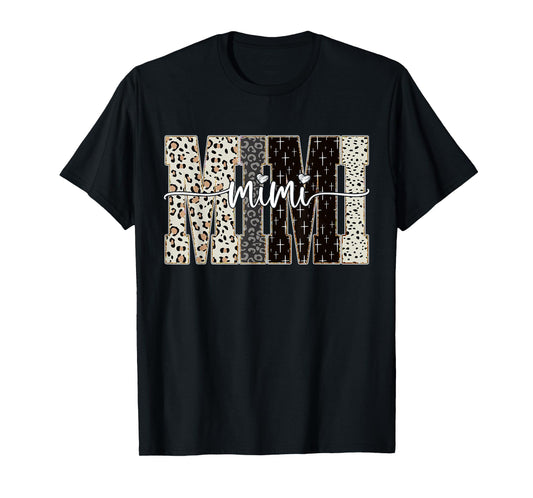 Mimi Bible Leopard Cross Faith and Love Christian Christmas T-Shirt