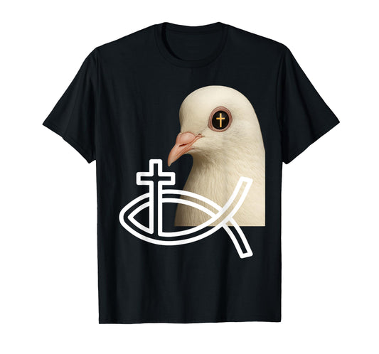 White Christ Dove Portrait with Cross Reflection in Eye T-Shirt