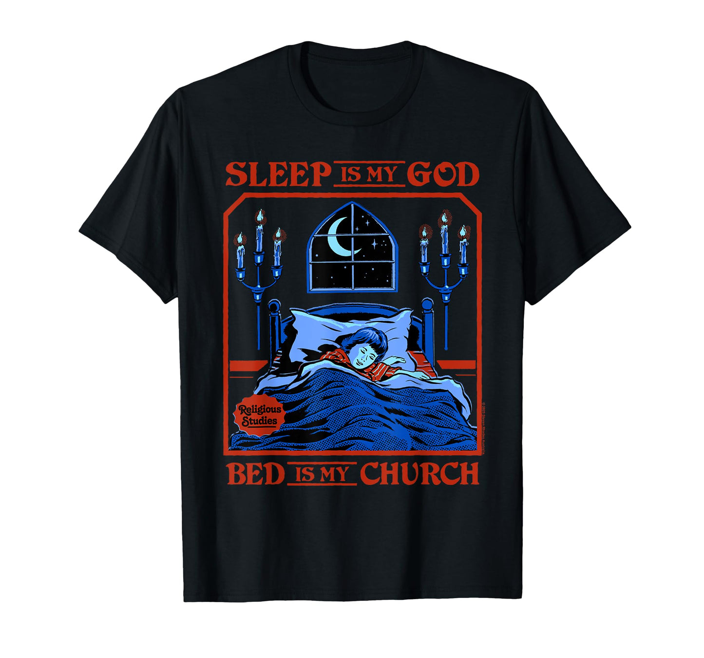 Sleep is My God Sarcastic Retro Vintage Funny Adult Humor T-Shirt