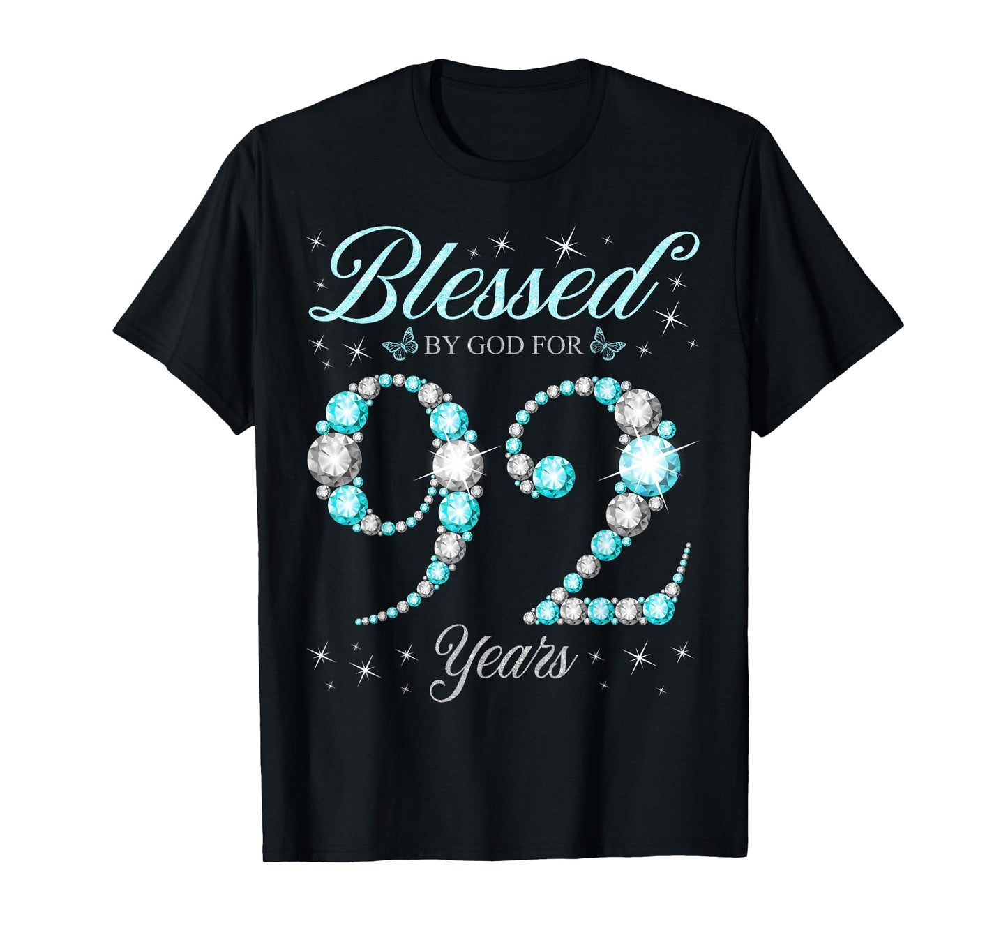 Blessed By God For 92 Years Old 92nd Birthday B-Day Party T-Shirt