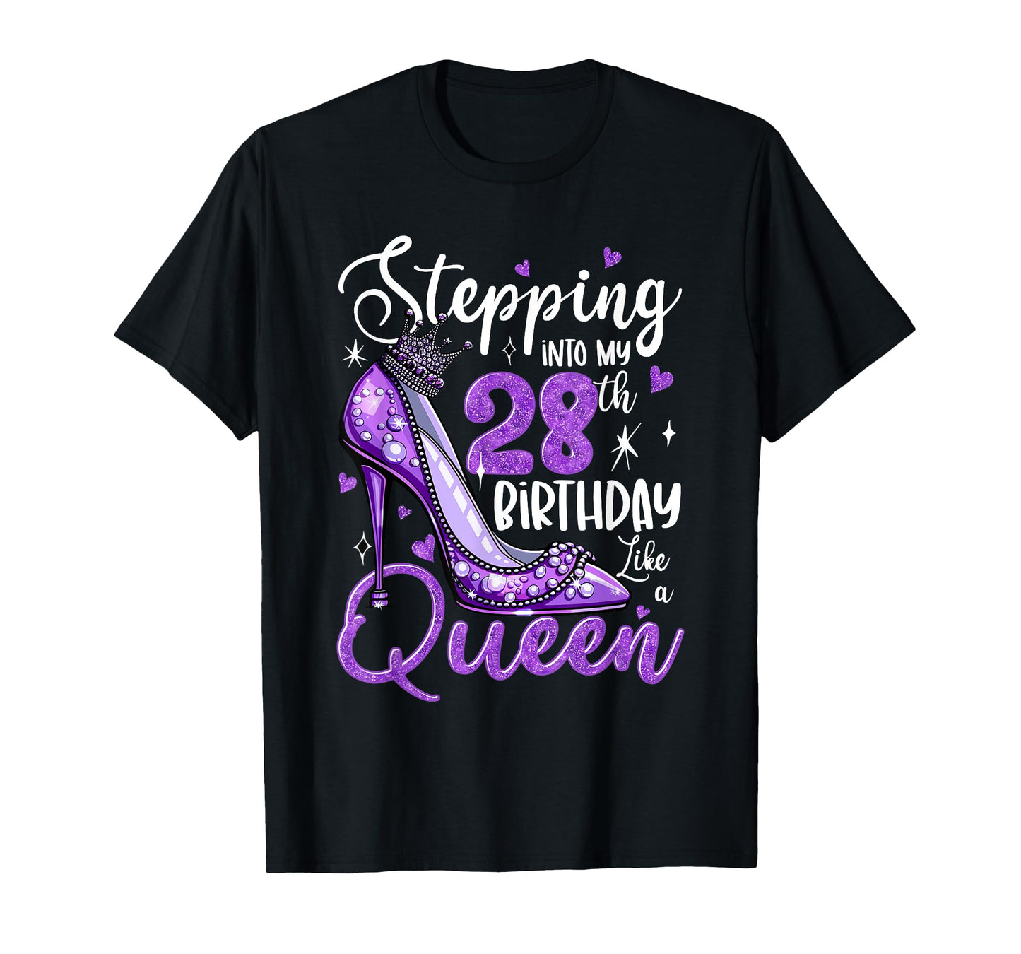 Stepping Into My 28th Birthday 28 Years Old Gift Women Girls T-Shirt