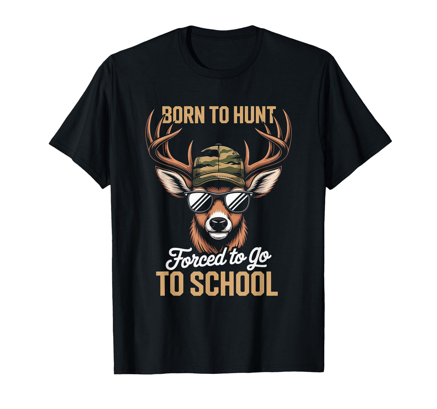 Cool Deer Hunter Back to School Funny Design Gift T-Shirt