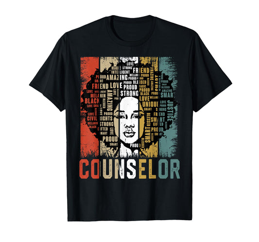 Counselor Afro African American Women Black History Month T-Shirt