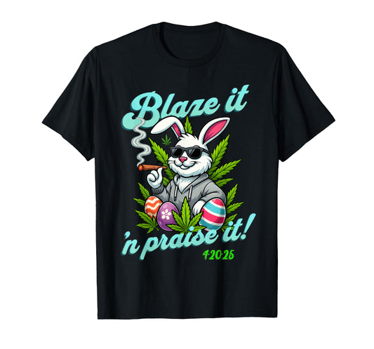 Funny Happy 420 Easter Bunny Smoking on Weedster Sunday! T-Shirt