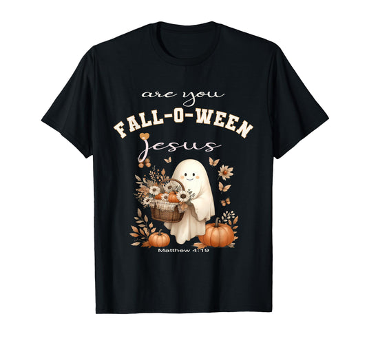 are You Falloween Jesus Christian Halloween Cute Retro Ghost T-Shirt