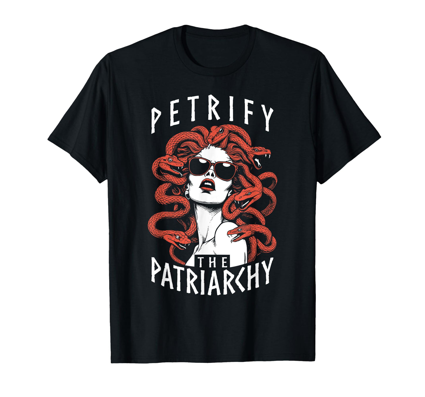 Petrify The Patriarchy Feminist Halloween Goth Medusa Witch T-Shirt