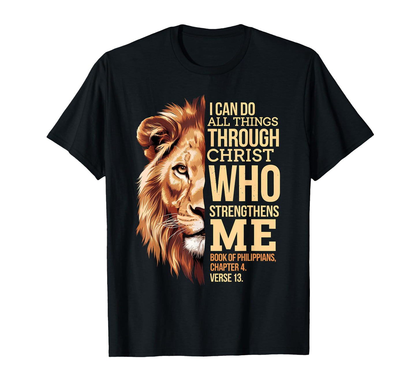 Christian I Can Do All Things Through Christ Lion faith T-Shirt