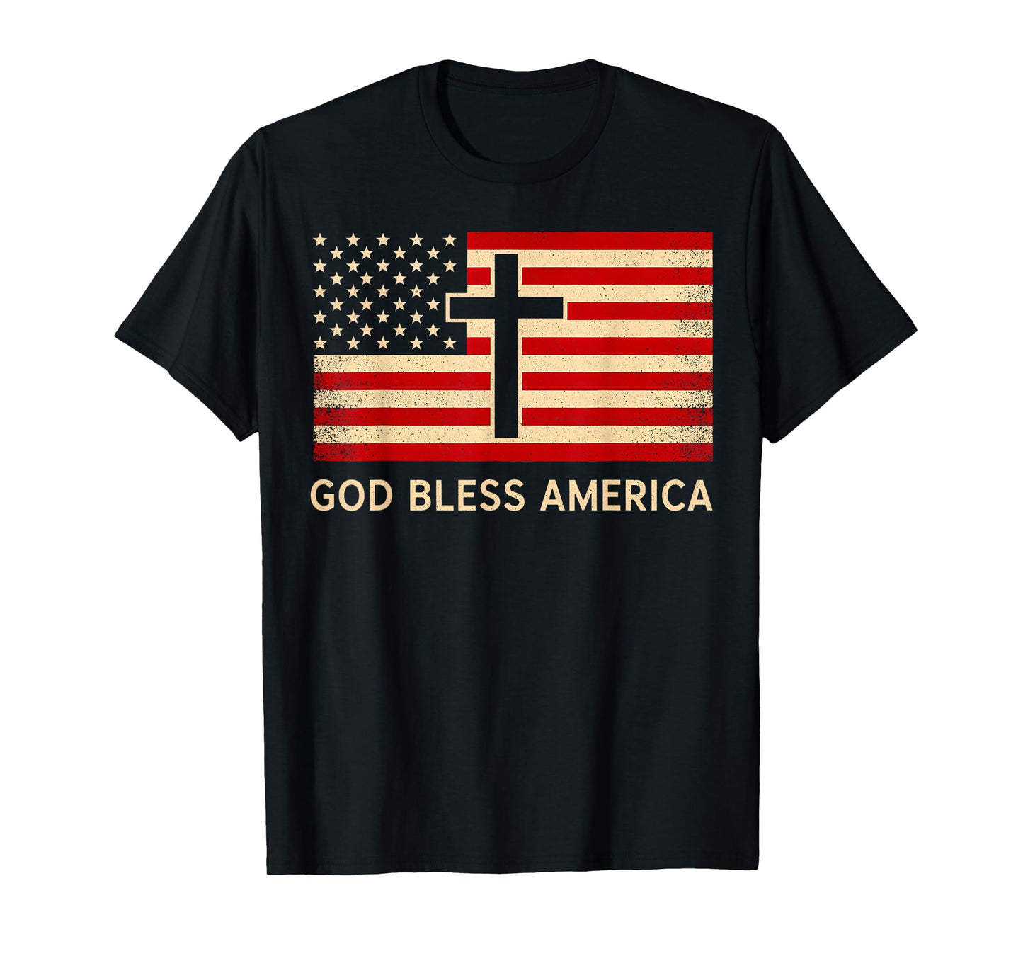 God Bless America Patriotic USA American Flag 4th Of July T-Shirt