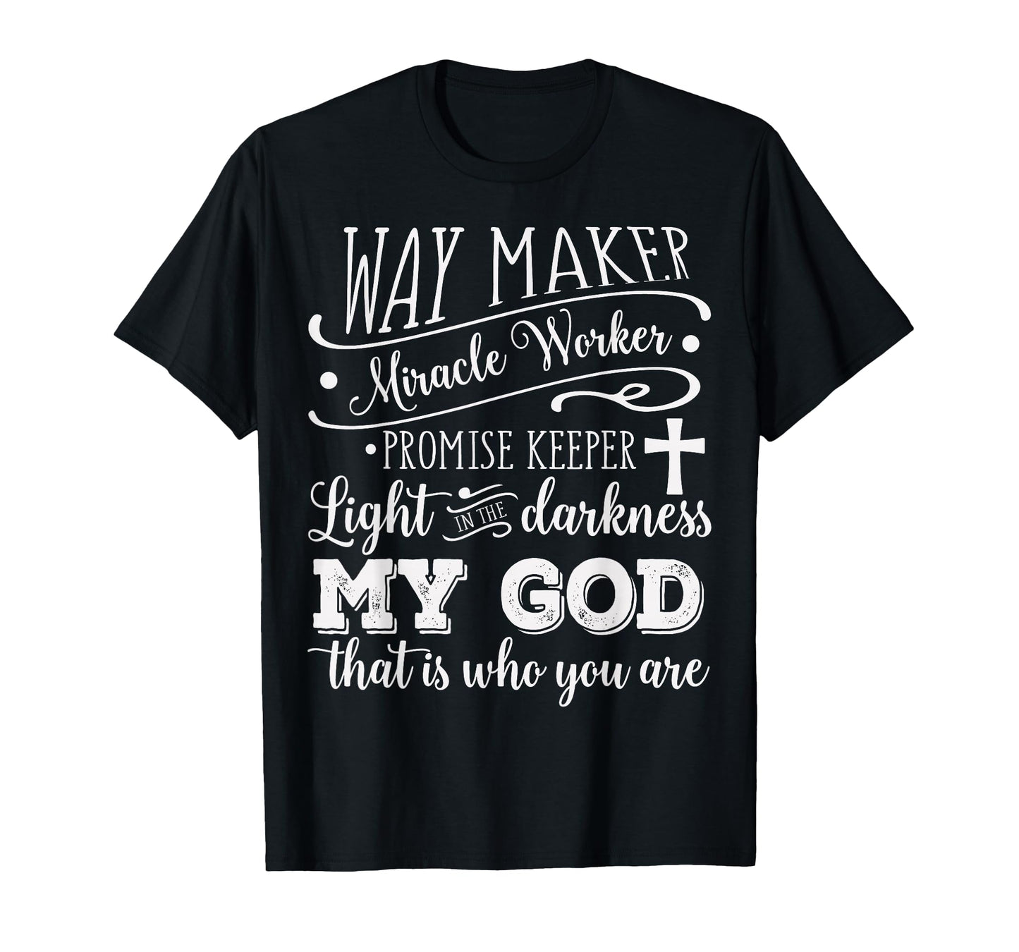 Vintage Way Maker Miracle Worker My God Christian Saying T-Shirt