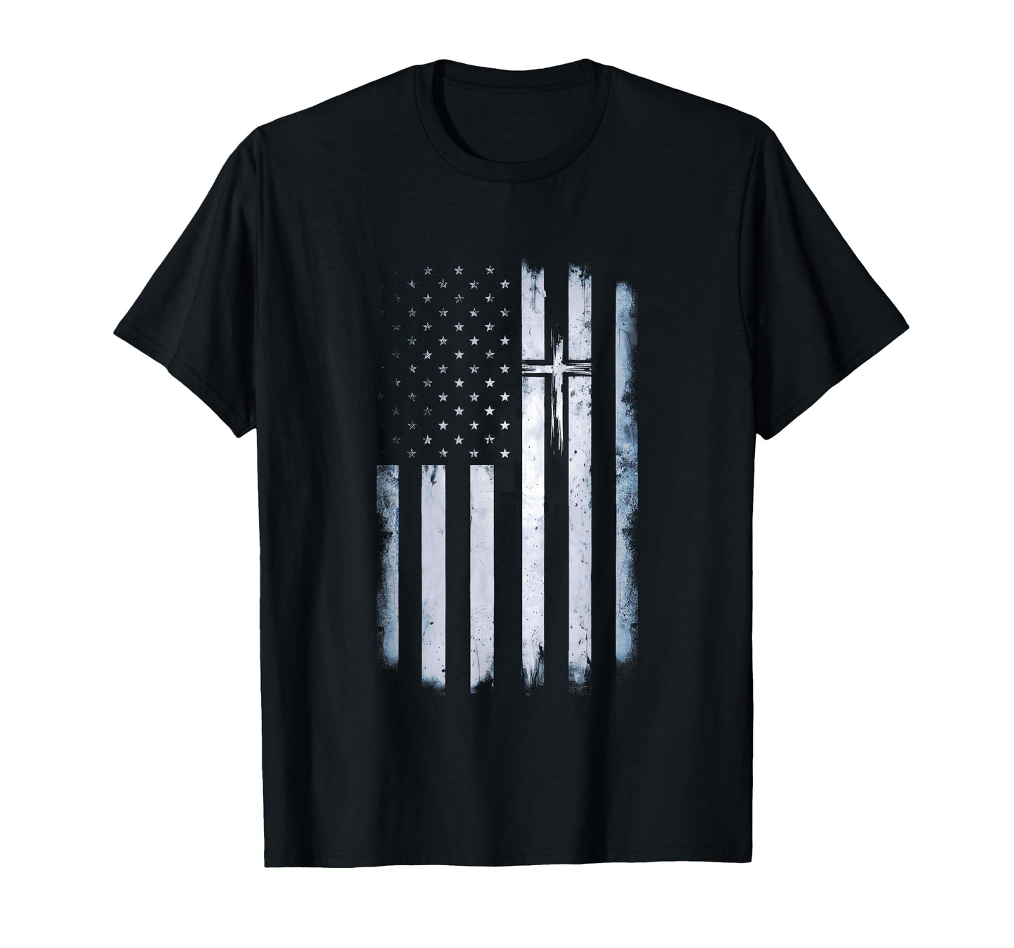 Christian American Flag Cross USA Christian Patriotic T-Shirt