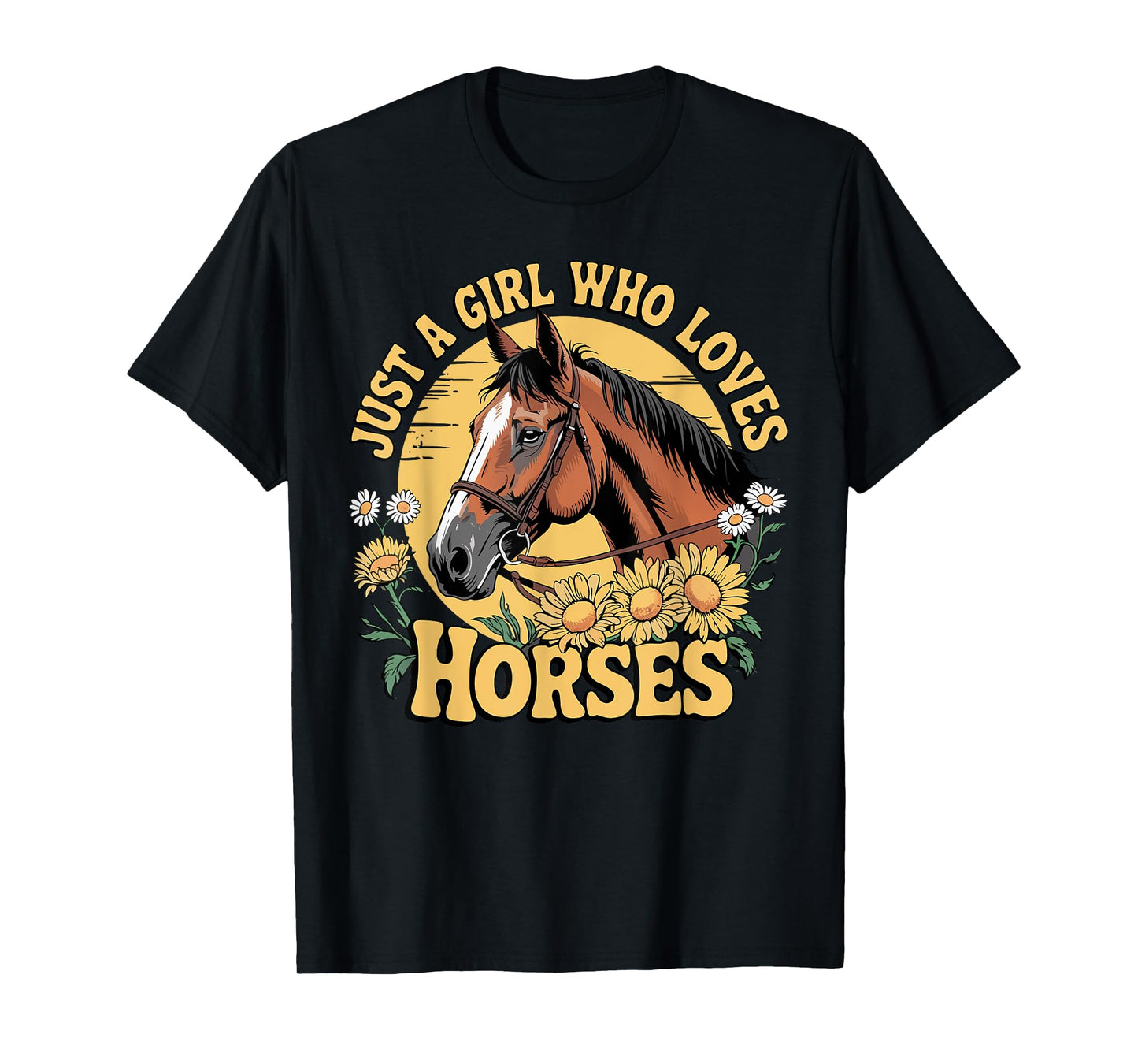 Just A Girl Who Loves Horses Horse Girl Horse Riding T-Shirt