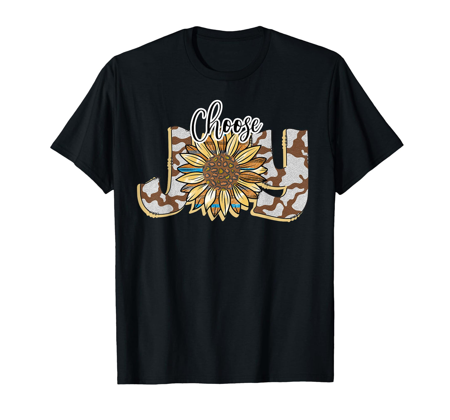 Choose Joy Inspirational Sunflower And Camo Western T-Shirt