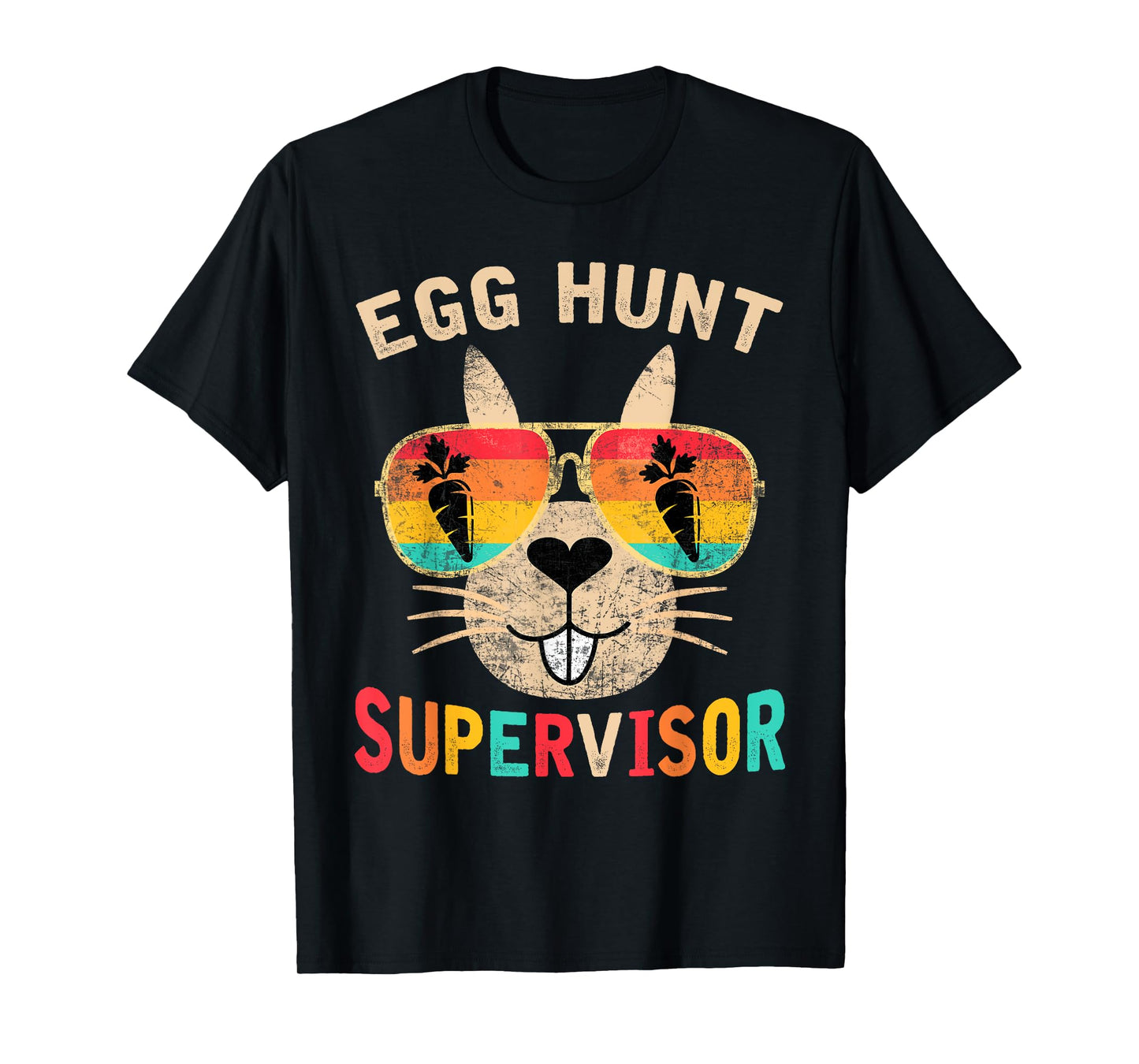 Egg Hunt Supervisor Retro Egg Hunting Party Mom Dad Easter T-Shirt