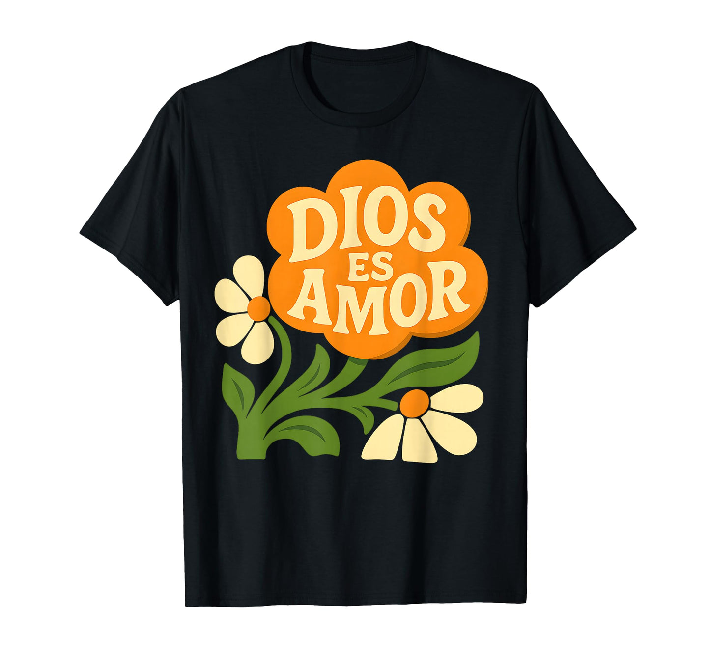 Dios ES Amor Spanish God is Love Christian Boho Faith Flower T-Shirt