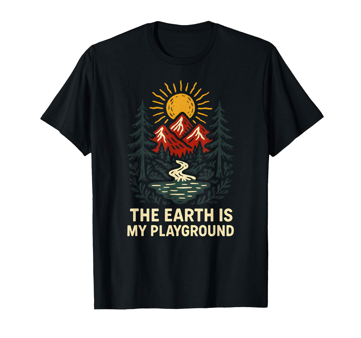 Outdoor Creation Earth is My Playground Vintage Mens Faith T-Shirt