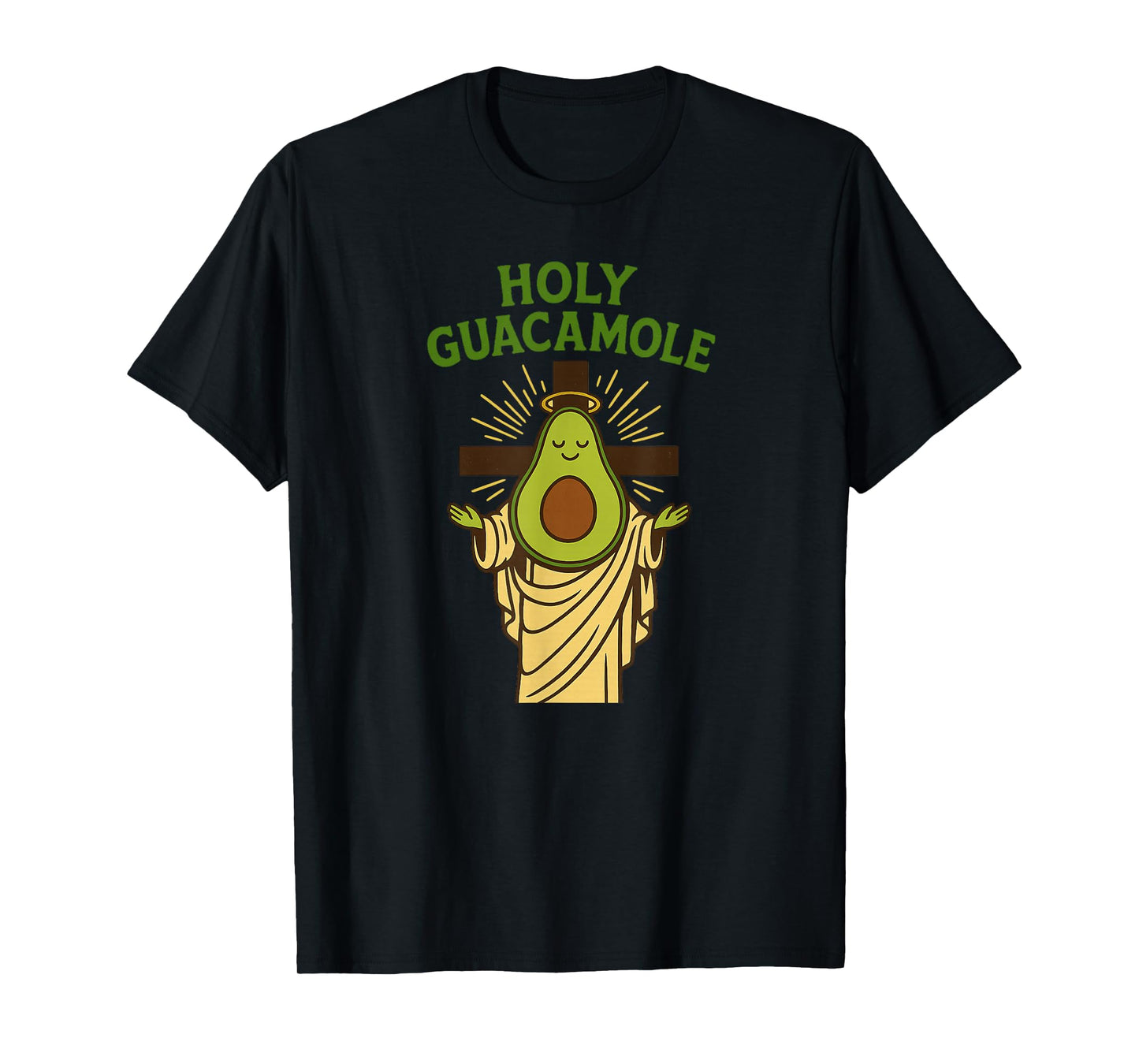 Holy Guacamole Funny Avocado God Design with Cross T-Shirt