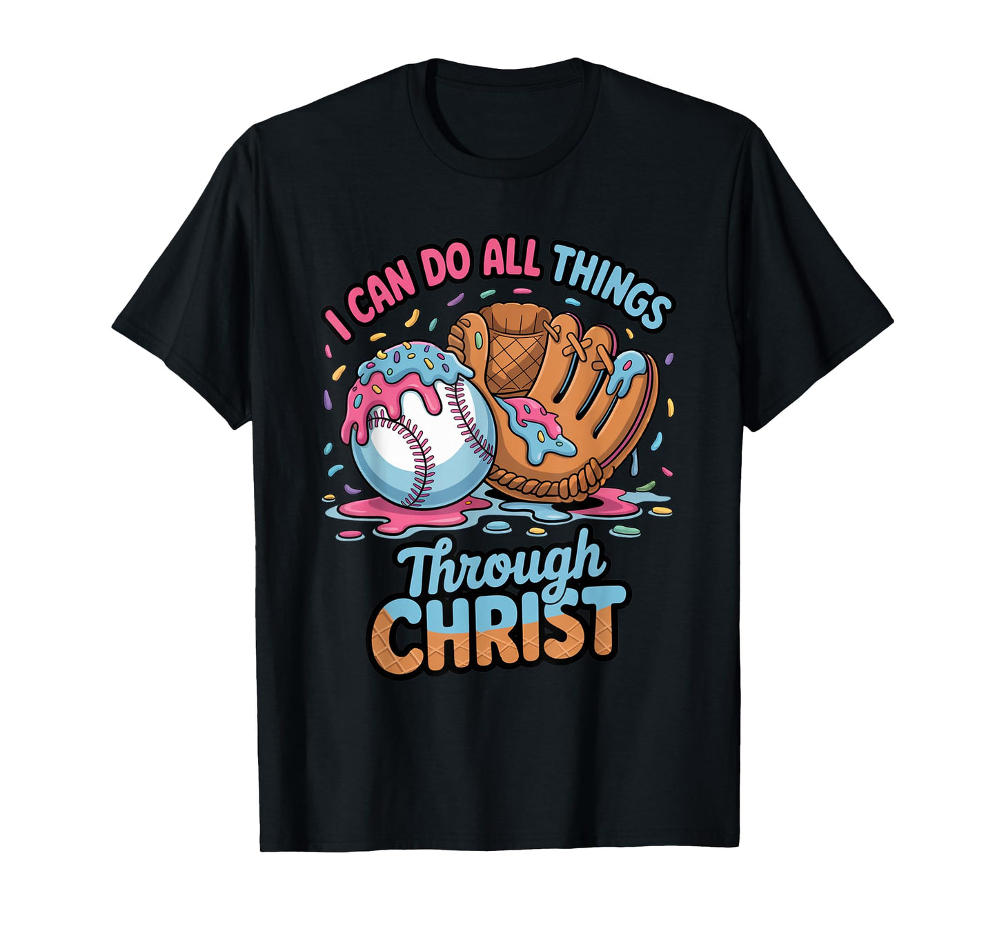 Ice Cream Drip Baseball Stuff Christian Baseball Shirts Boys T-Shirt