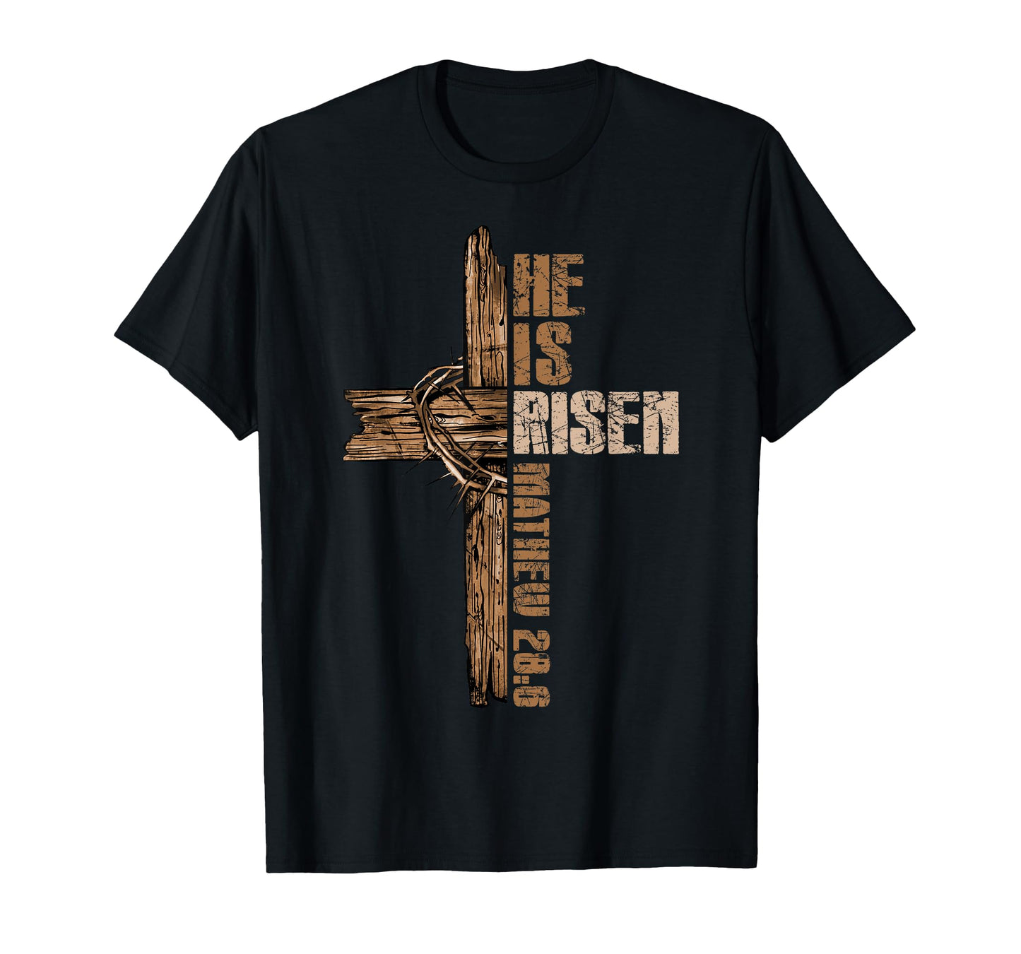 Easter Cross He Is Risen Jesus Christian Happy Easter Men T-Shirt