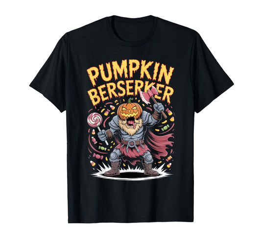 Pumpkin Viking Warrior - Halloween Norse Mythology Berserker T-Shirt