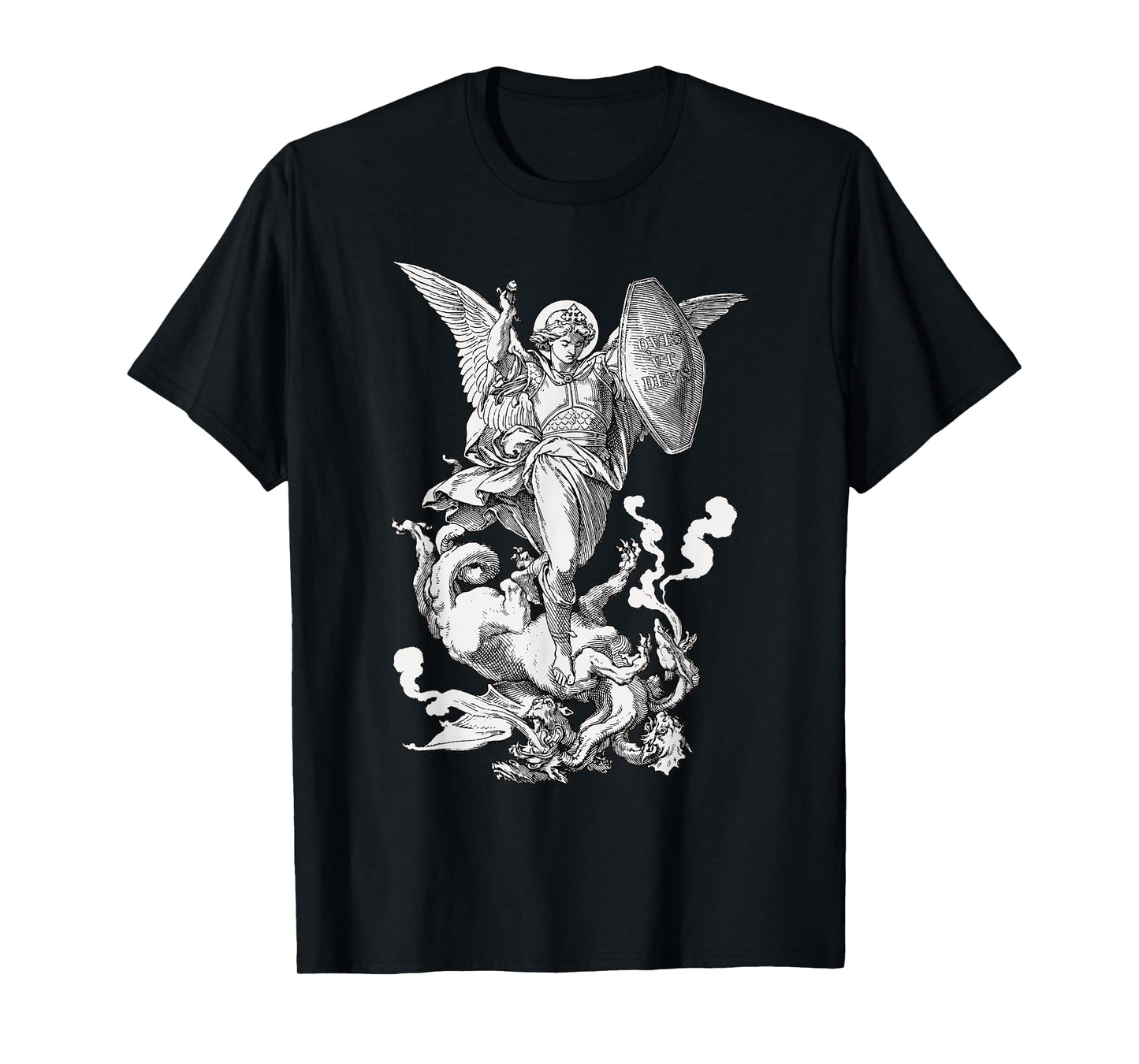 Archangel Saint Michael Fighting the Dragon Catholic T-Shirt