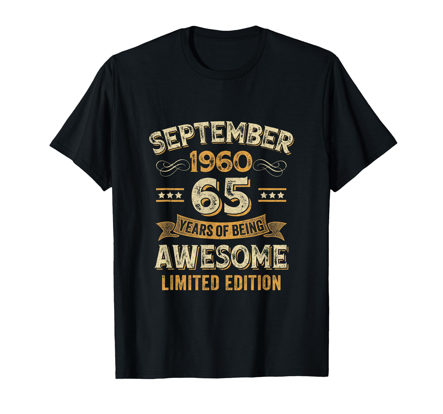 65 Years Awesome Vintage September 1960 65Th Birthday T-Shirt