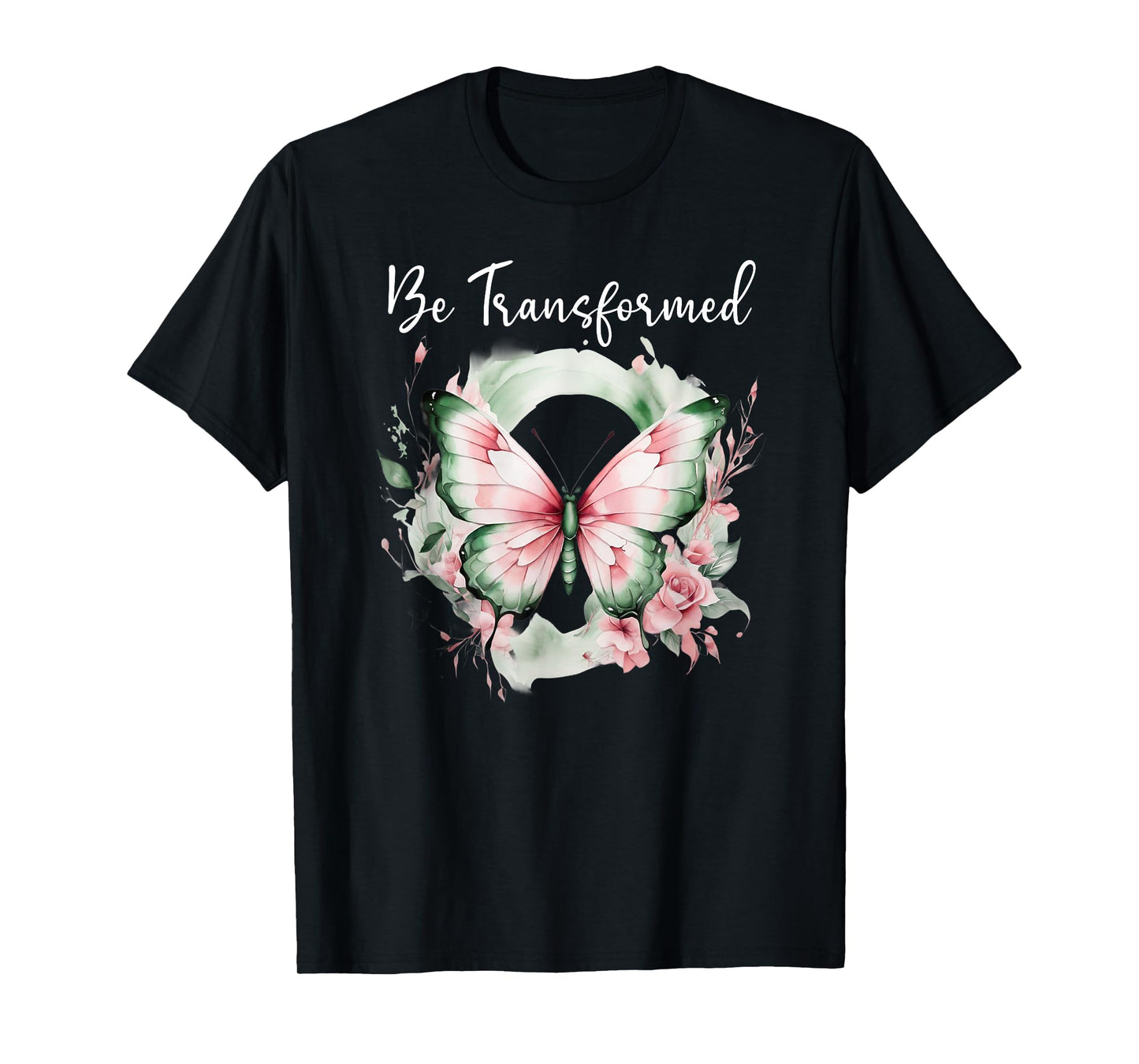 Be Transformed Butterfly Christian Bible Verse Romans 12:2 T-Shirt