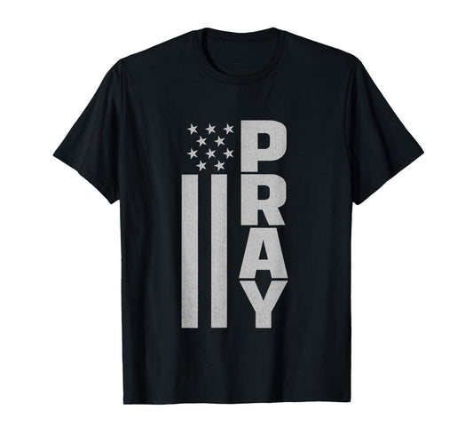 Pray for America Christian Urban Flag Design - Religious T-Shirt