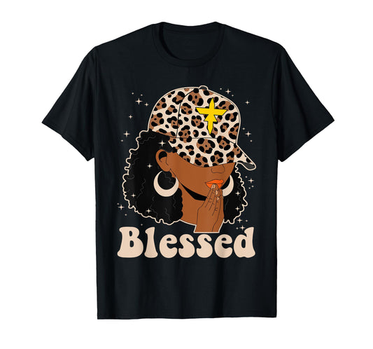Blessed Black Woman Praying African Christian Camouflage T-Shirt